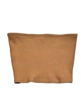 Urban Outfitters Hallie Ribbed Knit Crop Bandeau Top Tan